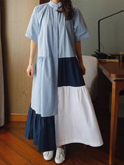 Loose Split-joint A-line Long Dress