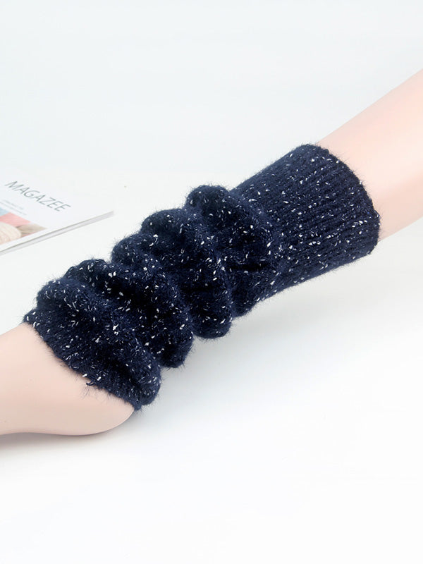 Wool Knitted Dot Twist Leg Warmers Accessories