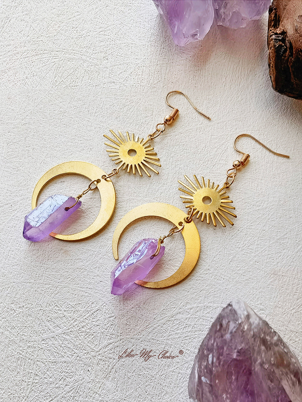 Witchy Eye Moon Crystal Earrings