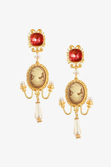 Cameo Queen Head Portrait Earrings