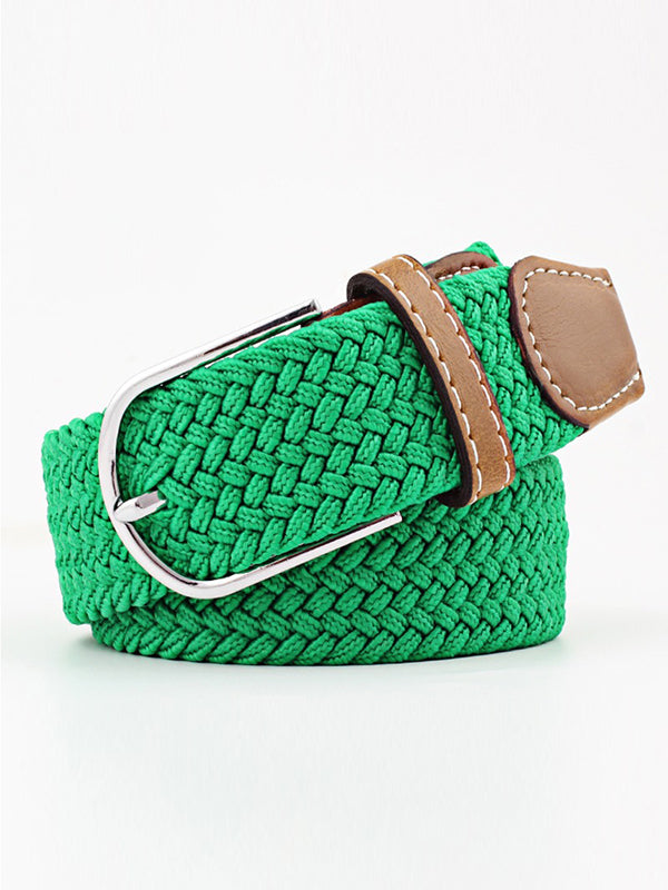 20 Colors Simple Contrast Color Weave Belt