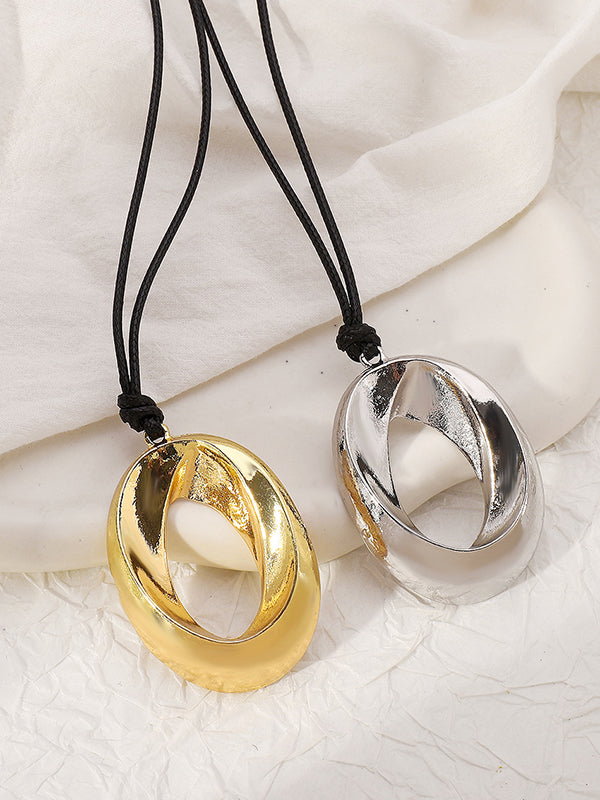 Adjustable Geometric Hollow Solid Color Necklaces Accessories