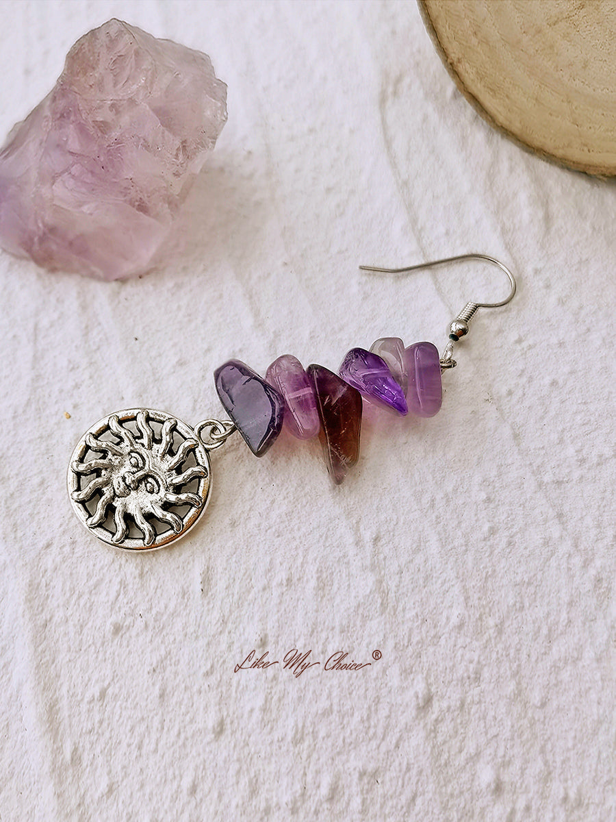 Hippie Amethyst Drop Earrings