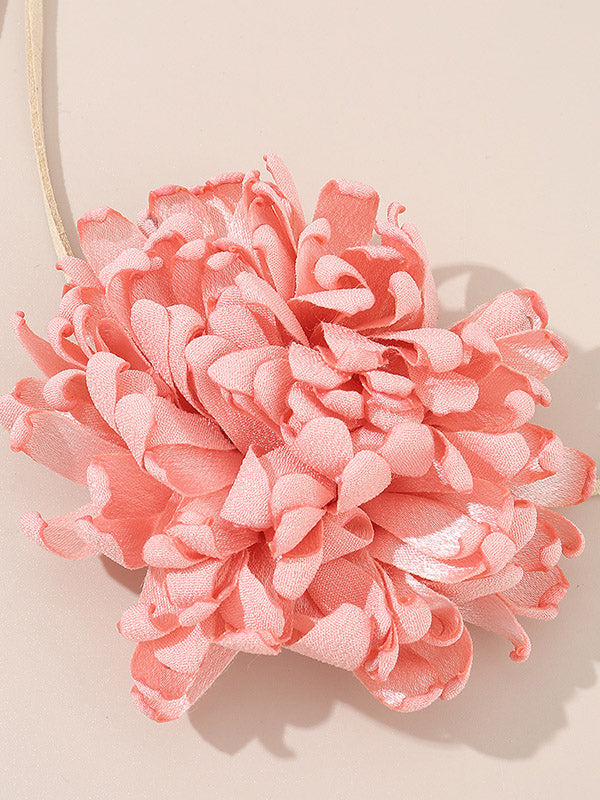 Solid Color Three-Dimensional Flower Tied Necklaces Accessories