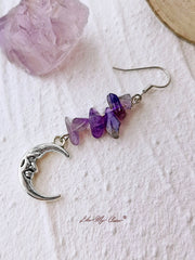 Hippie Amethyst Drop Earrings