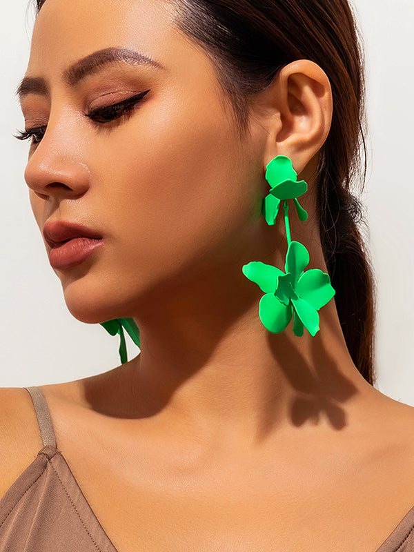 Flower Shape Drop Earrings Earrings Accessories