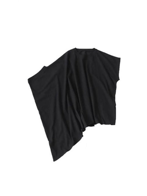 Batwing Sleeves Half Sleeves Solid Color Round-Neck T-Shirts Tops