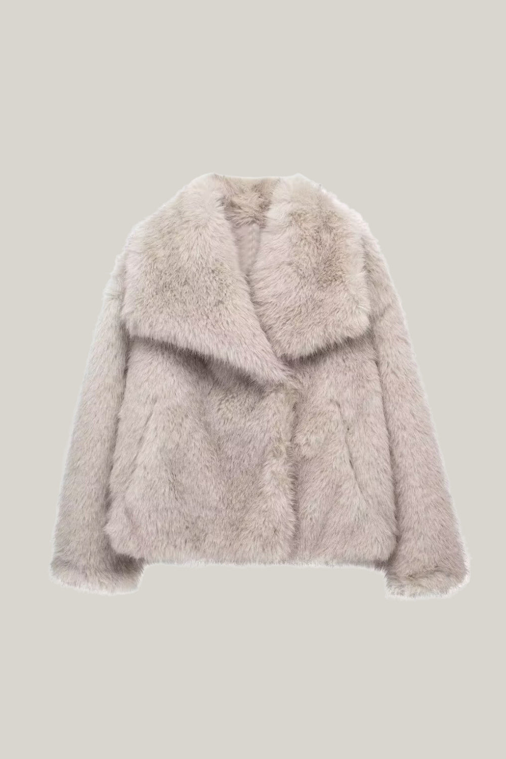 Big Lapel Faux Fur Jacket