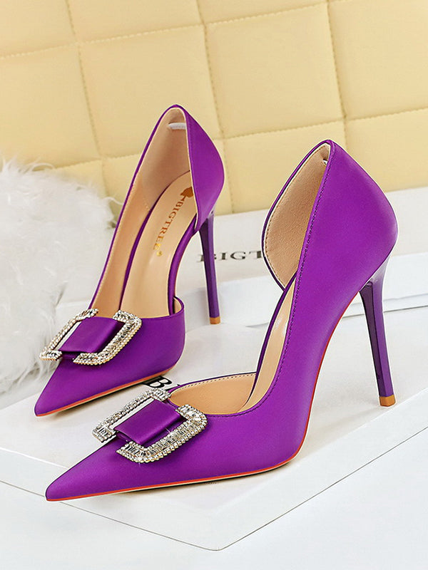 Pointed-Toe Shallow Cut Pumps Scarpin Salto