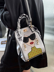 Figure Printed Split-Joint Bags Crossbody Bags Handbags