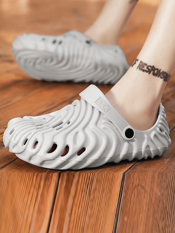 Hollow Round-Toe Crocs Slippers