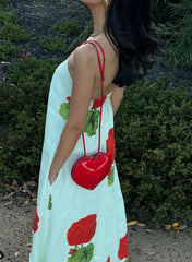 Red Bloom - Geranium Strapless Maxi Dress