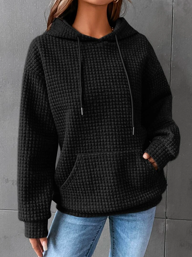 Plain Casual Hoodie Sweatshirt