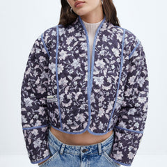 Ethnic Flower Print Reversible Jacket