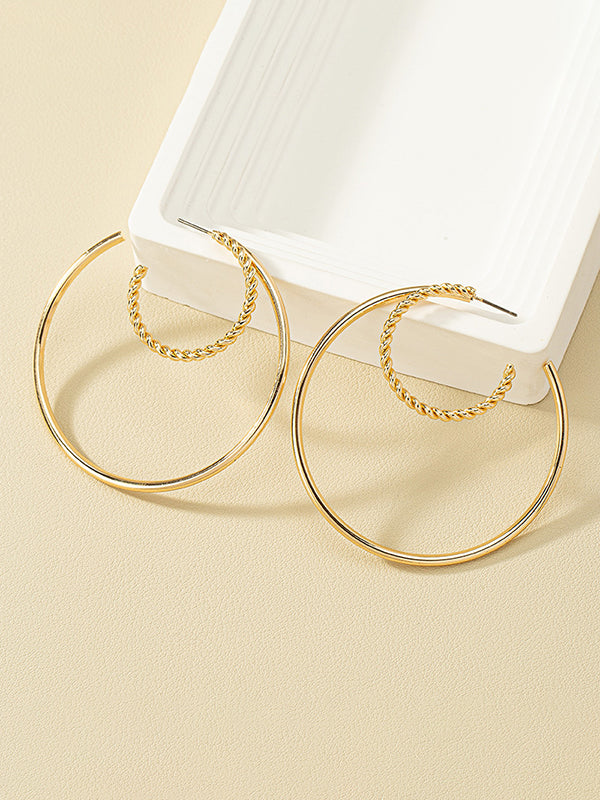 Geometric Textured Ear-Ring Earrings Accessories