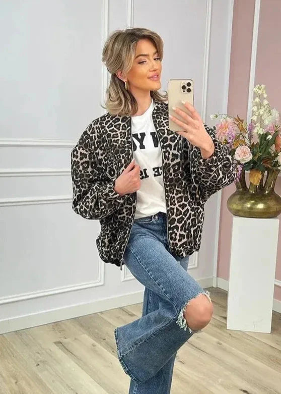 Luxe Leopard Bomber Jacket