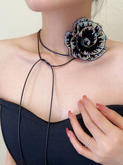 Flower Shape Rhine Stones Necklaces Accessories