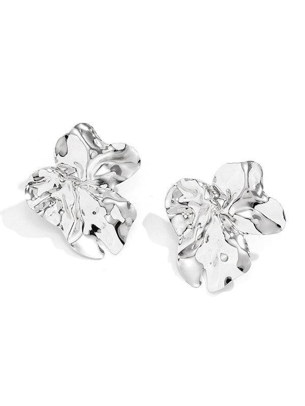 Flower Shape Solid Color Earrings Accessories