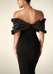 Luxe Off-Shoulder Satin Evening Gown