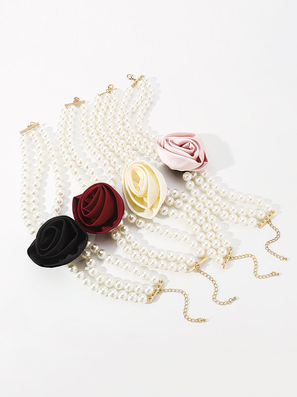 Adjustable Chains Three-Dimensional Flower Necklaces Accessories