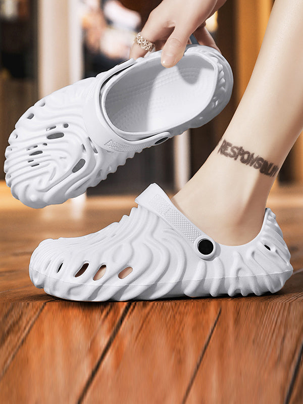 Hollow Round-Toe Crocs Slippers