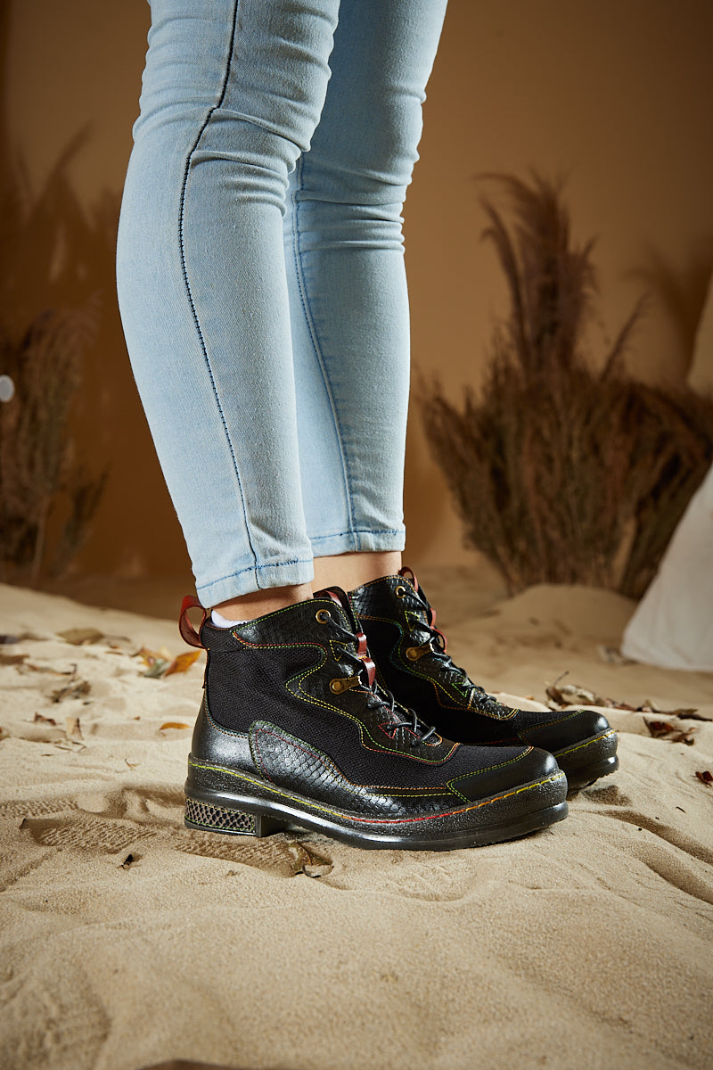 Soffia | Arlene Mesh Leather Hike Boots