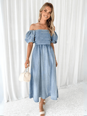 Patricia Off The Shoulder Denim Dress