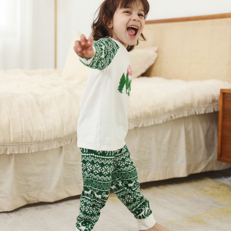 Christmas Print Round-neck Parent-child Pajamas