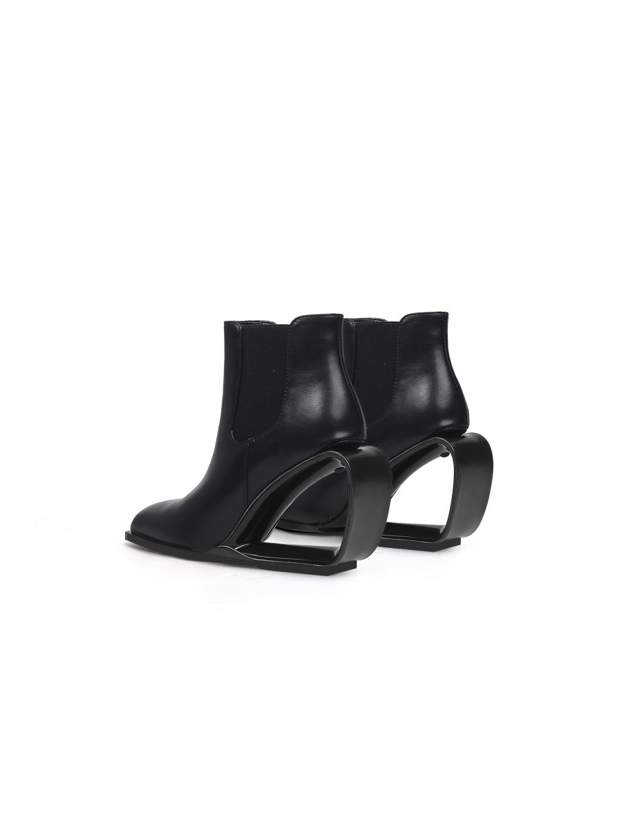 JadyRose | Genuine Leather Elevator Wedge-Heel Back Chelsea Boots