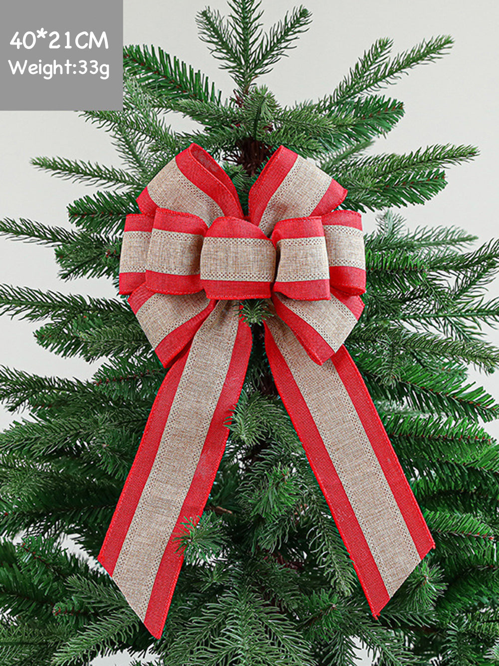 Christmas tree bow fabric print decoration