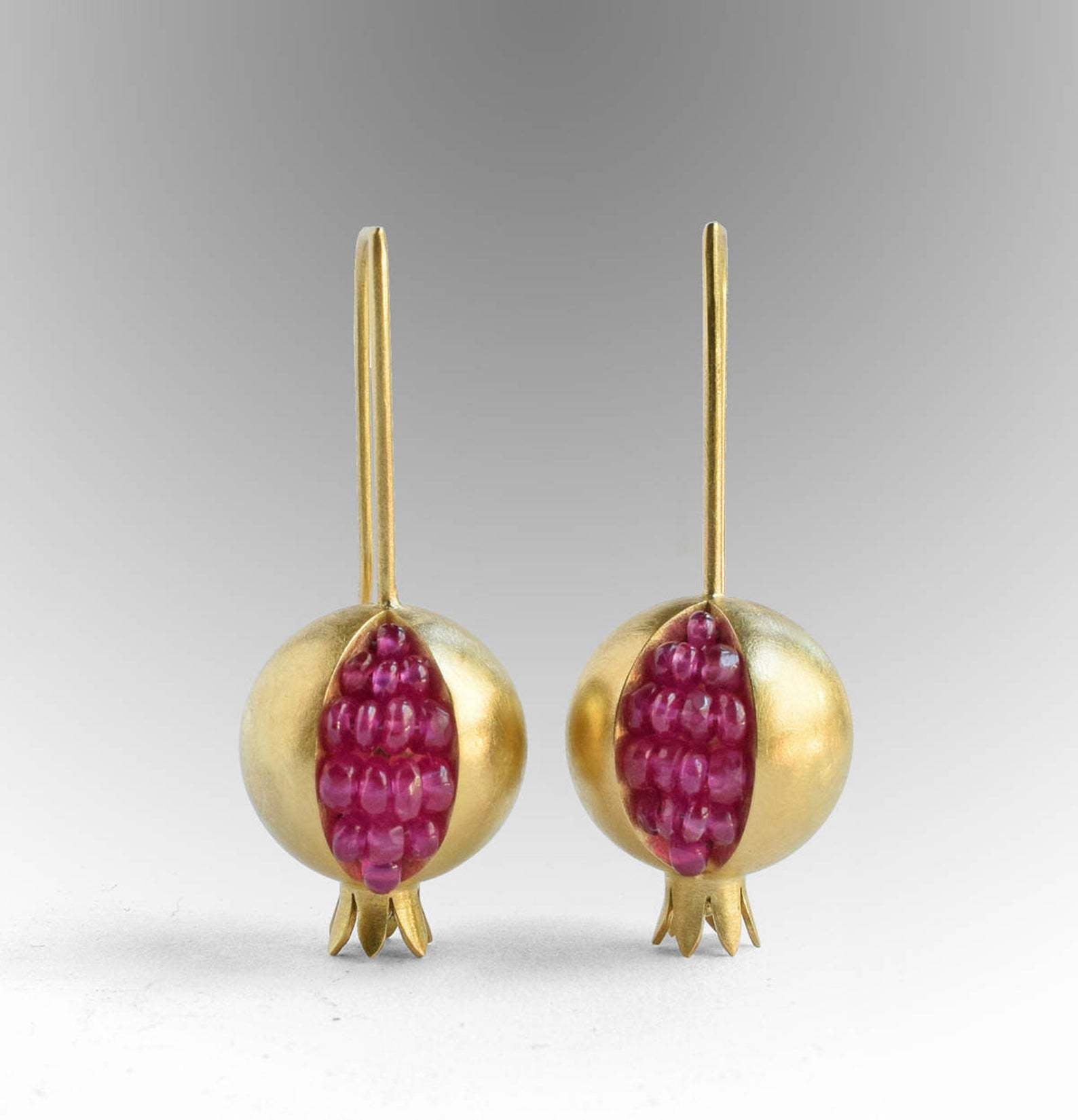 Pomegranate Design Turkish Hook Earrings