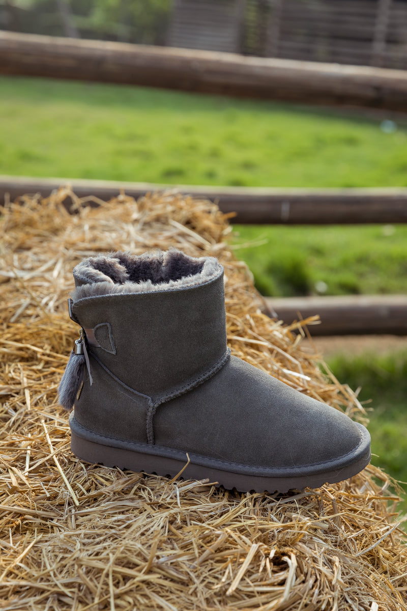 SMAIBULUN Ugg | TAIL BOW BACK SUEDE BOOT - GREY