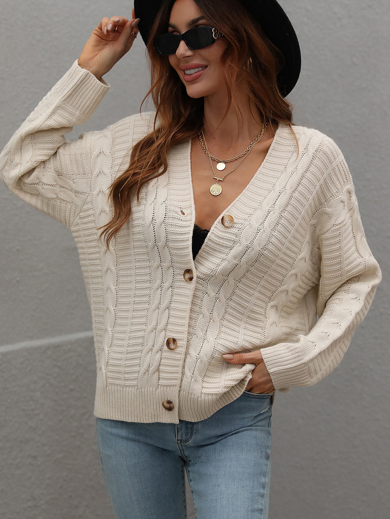 RACHAEL KNIT CARDIGAN - CREAM