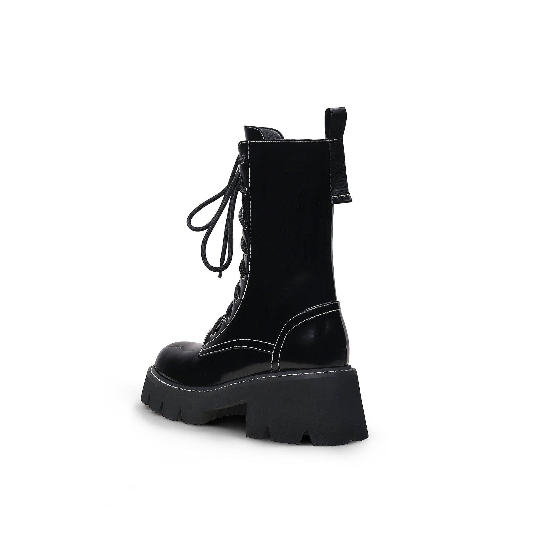 JADYROSE | DANNY LACE UP BLACK LEATHER BOOT