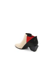 JadyRose | Structural-Heel Contrast Color Leather Boot