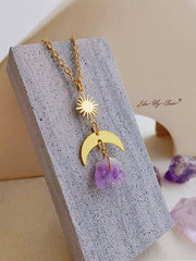 Crescent Moon Amethyst Necklace