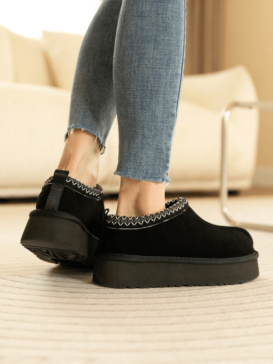 Smaibulun Ugg | Tazzy Mini Platform Low Ankle Slippers - Black