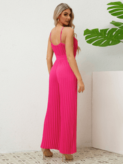 Felicia Plisse Relaxed Jumpsuit - Fuchsia