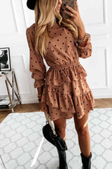 Chicindress Thin Irregular Lotus Leaf Dot Printing Mini Dress(2 Colors)