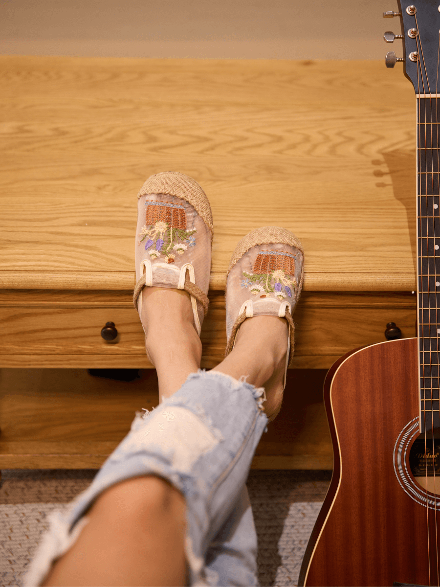 Cactus Rose | Garden Gala Embroidered Mesh Mules