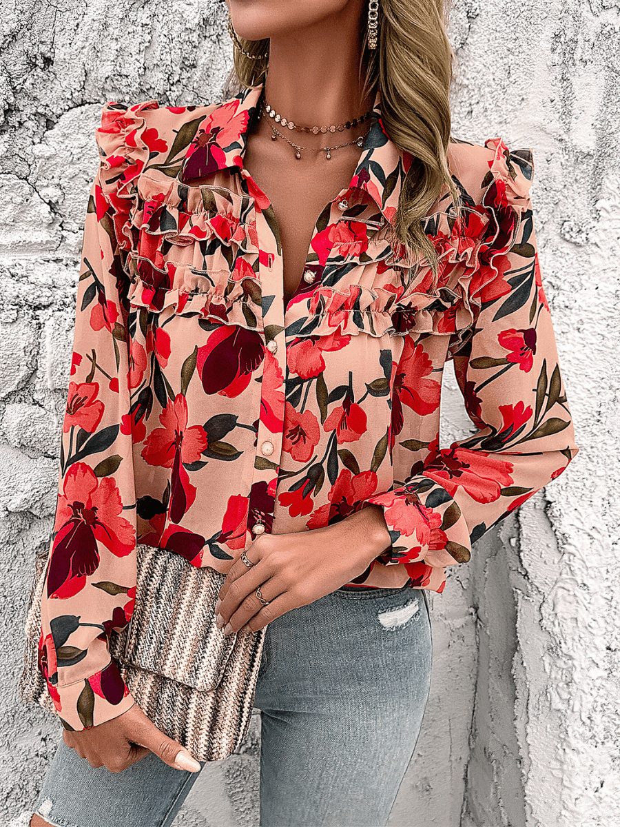 Aries Floral Button Up Blouse