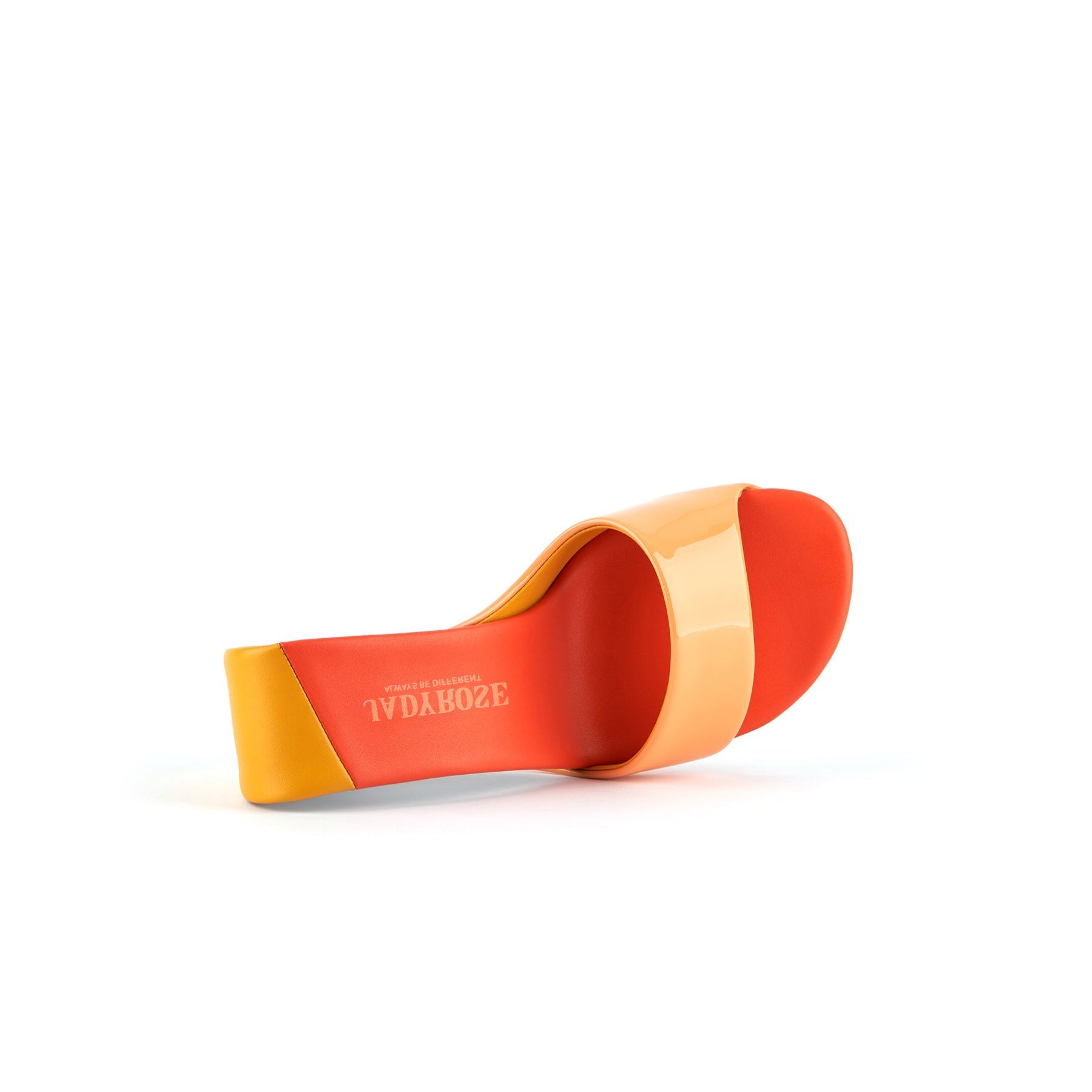 Jady Rose | Set It Straight Leather Wedge Slide - Orange