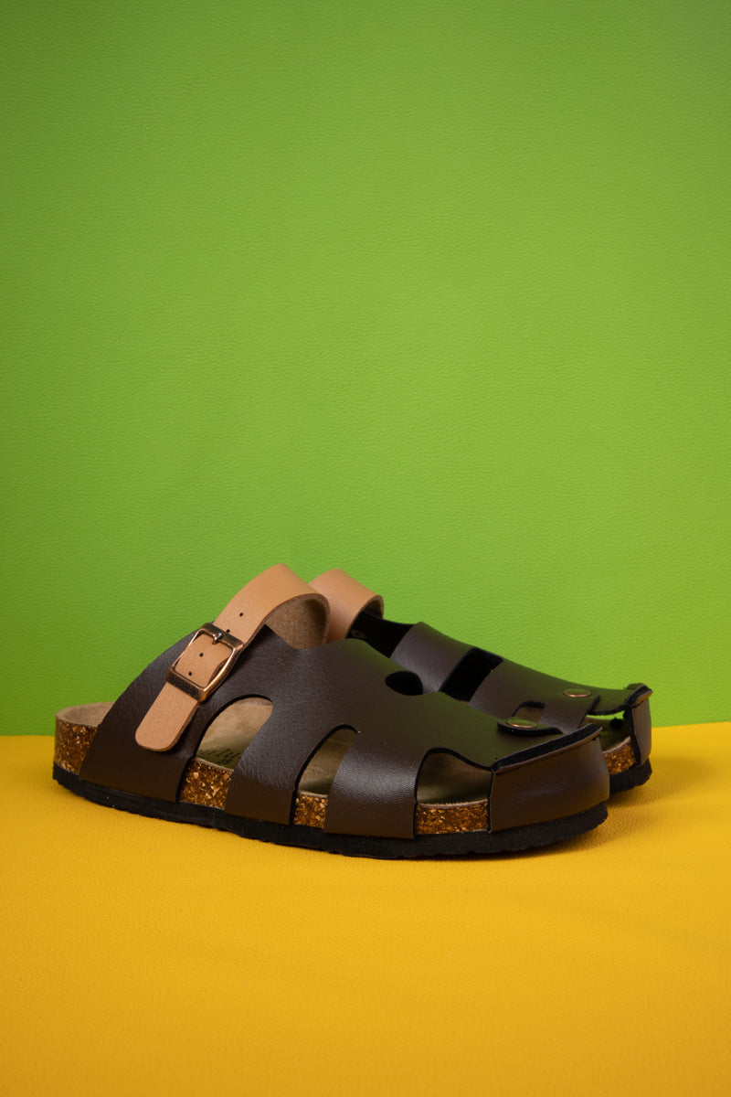 MAIBULUN | Summer Picnic Cut-Out Clog - Brown