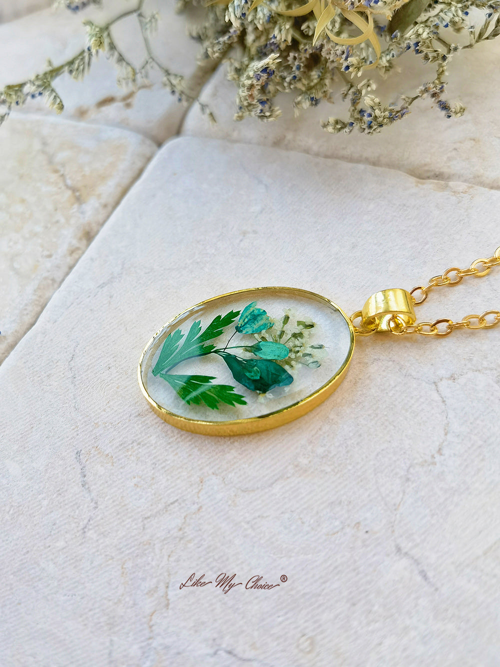 Handmade Bouquet Personalized Pendant Necklace