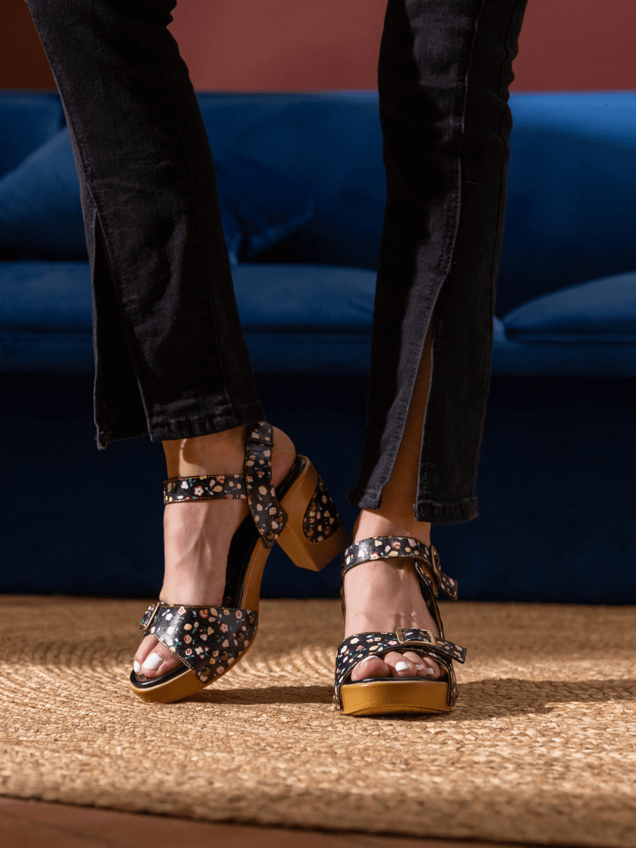 SOFFIA | VILMA FLORAL LEATHER SANDAL