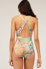 Ira Printed Wrap Cross Back Swimsuit