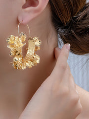 Flower Shape Geometric Drop Earrings Earrings Accessories