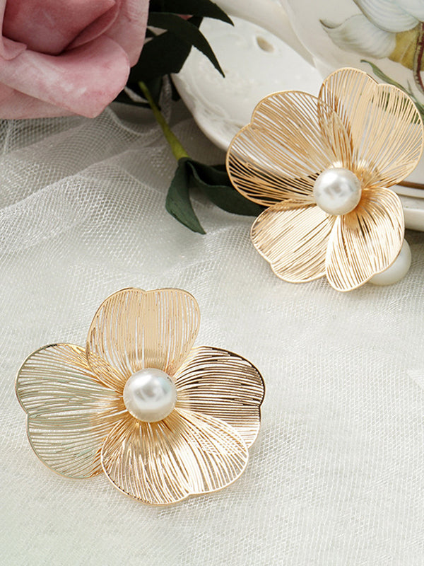 Contrast Color Flower Shape Earrings Accessories