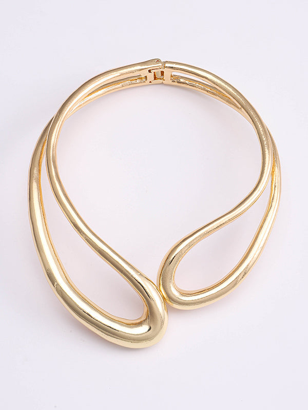 Geometric Hollow Solid Color Necklaces Accessories