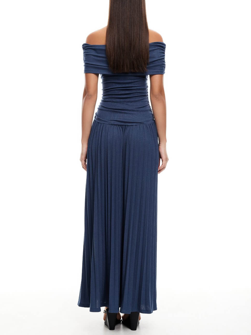 Elegant Sexy Off-the-shoulder Pleated Long Dress